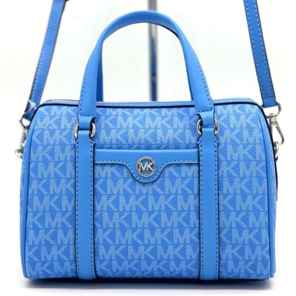 Michael Kors Small Travel Duffle Xbody Satchel Shoulder Bag South Pacific Blue - Picture 1 of 10